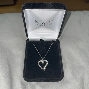 Sterling Silver Genuine Diamond Heart Necklace